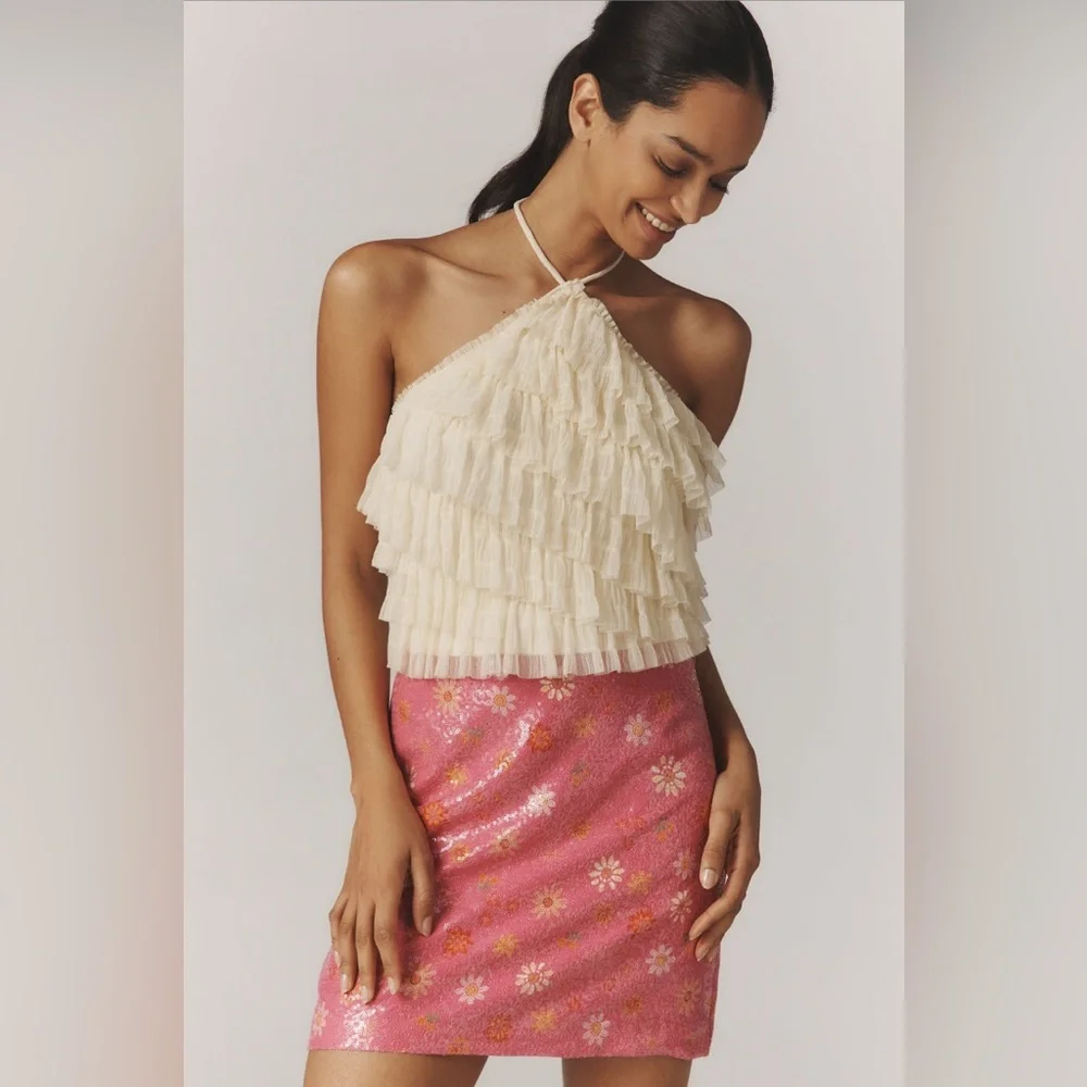 ✨ Farm Rio Sequin Mini Skirt Sz XL - Picture 2 of 7